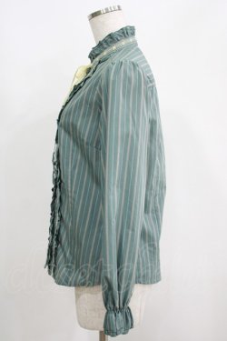 画像2: axes femme / レジメンタルストライプリボンブラウス M グリーン H-25-05-28-061-AX-BL-NS-ZH