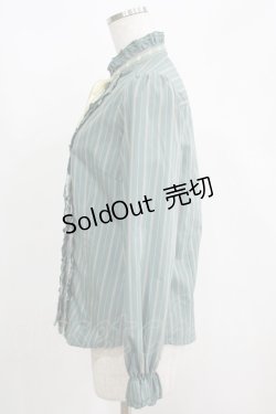画像2: axes femme / レジメンタルストライプリボンブラウス M グリーン H-25-05-28-061-AX-BL-NS-ZH