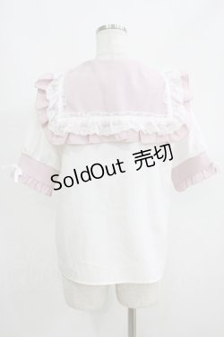 画像3: Dear My Love / ハートリボンたっぷりフリルセーラーブラウス M オフ/ピンク H-25-05-28-063-EL-BL-NS-ZH