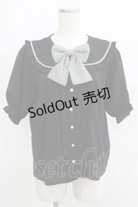 Amavel / Girly Checkフリルブラウス Free ブラック H-25-05-28-068-CA-BL-NS-ZH