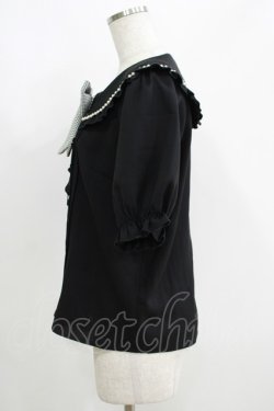 画像2: Amavel / Girly Checkフリルブラウス Free ブラック H-25-05-28-068-CA-BL-NS-ZH
