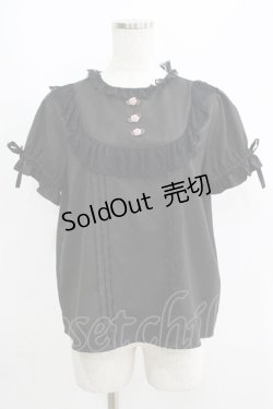 画像1: Ank Rouge / プチローズブラウス M ブラック H-25-05-28-070-CA-BL-NS-ZH