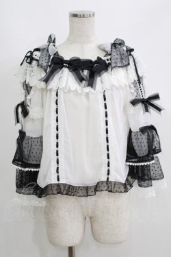 画像1: BABY,THE STARS SHINE BRIGHT / Gothic Noir Princessブラウス Free オフ/ブラック H-25-05-28-071-BA-BL-NS-ZH