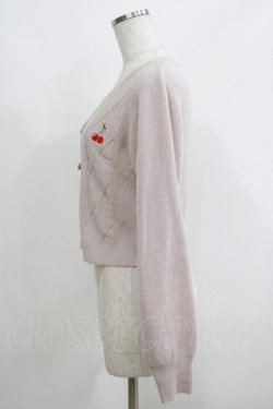 画像2: axes femme POETIQUE / チェリー刺繍ニットカーディガン M ピンク H-25-05-28-074-AX-TO-NS-ZH