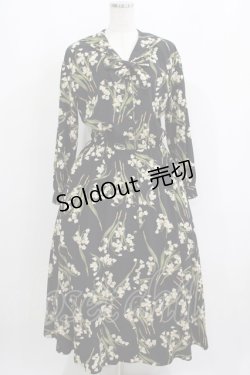 画像1: INGEBORG / 花柄セーラーワンピース Free ブラック H-25-05-28-019-LO-OP-NS-ZH