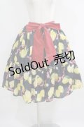 axes femme kawaii / ストライプレモン柄スカート M ネイビー H-25-05-29-024-AX-SK-NS-ZH