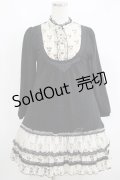 axes femme / シフォン切替ニットワンピース M ブラック H-25-05-29-032-AX-OP-NS-ZH