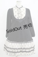 axes femme / シフォン切替ニットワンピース M ブラック H-25-05-29-032-AX-OP-NS-ZH