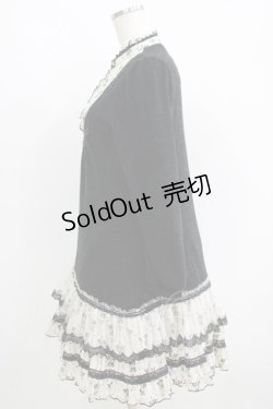 画像2: axes femme / シフォン切替ニットワンピース M ブラック H-25-05-29-032-AX-OP-NS-ZH