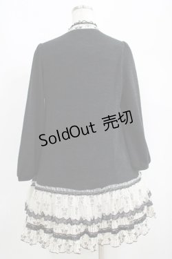 画像3: axes femme / シフォン切替ニットワンピース M ブラック H-25-05-29-032-AX-OP-NS-ZH