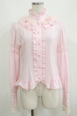 画像1: BABY,THE STARS SHINE BRIGHT / 立衿シフォンブラウス Free ピンク H-25-05-29-039-BA-BL-NS-ZH