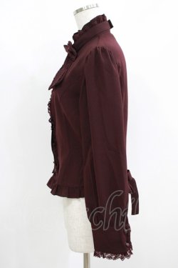 画像2: Innocent World / スペシャルスタンドカラーブラウス M ボルドー H-25-05-29-040-IW-BL-NS-ZH