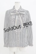 axes femme / レジメンタルストライプリボンブラウス M ネイビー H-25-05-29-044-AX-BL-NS-ZH