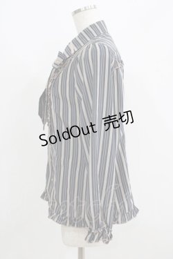 画像2: axes femme / レジメンタルストライプリボンブラウス M ネイビー H-25-05-29-044-AX-BL-NS-ZH