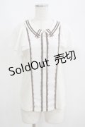 axes femme / シフォン切替トップス M アイボリー H-25-05-29-054-AX-TO-NS-ZH