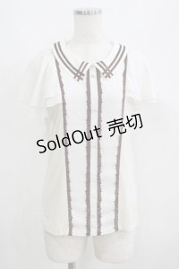 axes femme / シフォン切替トップス M アイボリー H-25-05-29-054-AX-TO-NS-ZH