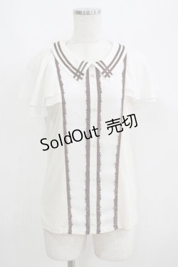 画像1: axes femme / シフォン切替トップス M アイボリー H-25-05-29-054-AX-TO-NS-ZH
