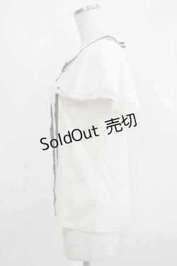 画像2: axes femme / シフォン切替トップス M アイボリー H-25-05-29-054-AX-TO-NS-ZH