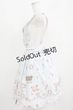 画像2: metamorphose / くまちゃんのBakery cafeエプロンスカート Free サックス H-25-05-29-006-ME-SK-NS-ZH