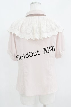 画像3: axes femme / レースケープリボン付半袖ブラウス M ピンク H-25-05-29-056-AX-BL-NS-ZH