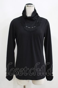 画像1: axes femme / 袖ギャザートップス M ブラック H-25-05-29-059-AX-TO-NS-ZH