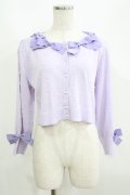 Maria pipi / Pearls & Ribbonsカーディガン Free ラベンダー H-25-05-29-060-EL-TO-NS-ZH
