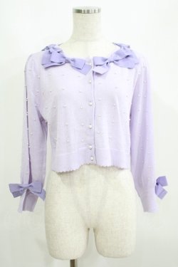 画像1: Maria pipi / Pearls & Ribbonsカーディガン Free ラベンダー H-25-05-29-060-EL-TO-NS-ZH