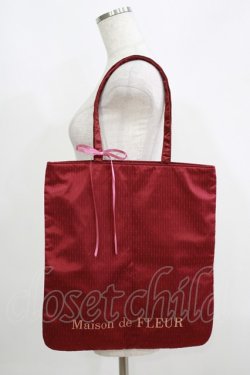 画像1: Maison de FLEUR / ドットチュールトートバッグ  ワイン H-25-05-29-062-LO-BG-NS-ZH