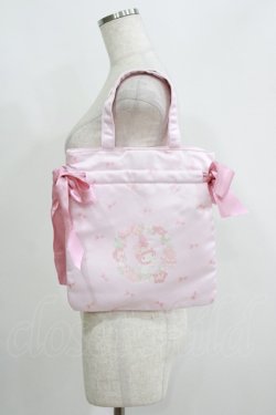 画像1: Maison de FLEUR / My Melodyリボンミニダブルリボントート  ピンク H-25-05-29-064-LO-BG-NS-ZH