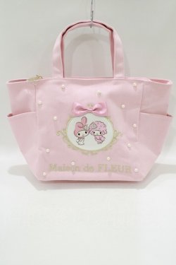 画像1: Maison de FLEUR / My Melody パールサイドポケットSトート  ピンク H-25-05-29-065-LO-BG-NS-ZH