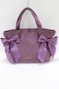 Maison de FLEUR / ベロアサイドリボントートバッグ  パープル H-25-05-29-066-LO-BG-NS-ZH
