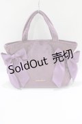 Maison de FLEUR / ベロアサイドリボントートバッグ  パープル H-25-05-29-066-LO-BG-NS-ZH