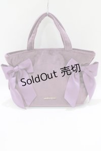 Maison de FLEUR / ベロアサイドリボントートバッグ  パープル H-25-05-29-066-LO-BG-NS-ZH