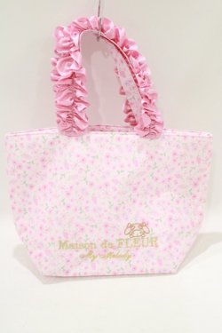 画像1: Maison de FLEUR / マイメロディフリルハンドルトートバッグ  ピンク H-25-05-29-068-LO-BG-NS-ZH