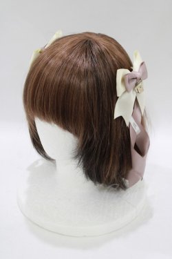 画像1: LOTUS ribbon / リボンバレッタセット  ベージュピンク H-25-05-29-076-EL-AC-NS-ZH