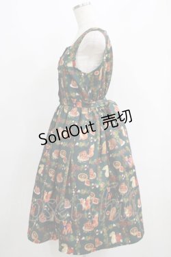 画像2: axes femme kawaii / 森のケーキ屋さん柄ジャンスカ M グリーン H-25-05-29-008-AX-OP-NS-ZH