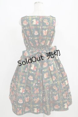 画像3: axes femme kawaii / 森のケーキ屋さん柄ジャンスカ M グリーン H-25-05-29-008-AX-OP-NS-ZH
