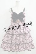 To Alice / ハートレオパードティアードジャンパースカート L ピンク H-25-05-29-010-LO-OP-NS-ZH