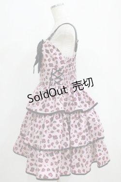 画像2: To Alice / ハートレオパードティアードジャンパースカート L ピンク H-25-05-29-010-LO-OP-NS-ZH