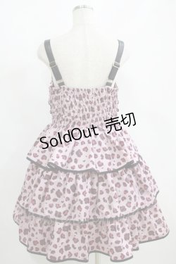 画像3: To Alice / ハートレオパードティアードジャンパースカート L ピンク H-25-05-29-010-LO-OP-NS-ZH