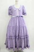 Maria pipi / セーラーカラーチェックレースドレス Free ラベンダー H-25-05-29-011-EL-OP-NS-ZH