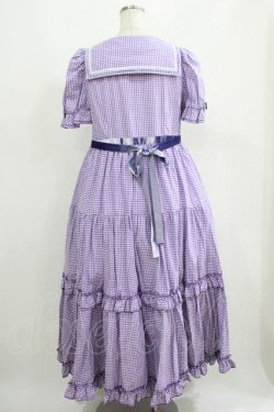 画像3: Maria pipi / セーラーカラーチェックレースドレス Free ラベンダー H-25-05-29-011-EL-OP-NS-ZH