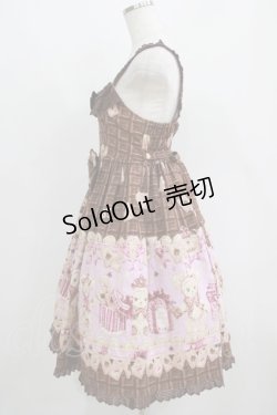 画像2: BABY,THE STARS SHINE BRIGHT / くまくみゃちゃんのスウィートチョコレート柄ベビードールジャンパースカート Free みるくチョコ（茶） H-25-05-29-013-BA-OP-NS-ZH