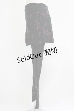 画像2: Ozz On / クロスプリントパンツ  黒×赤 H-25-06-01-024-OO-PA-KB-ZH