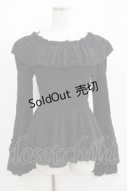 画像1: ATELIER PIERROT / Decay Gauze Blouse  黒 H-25-06-01-030-EL-BL-KB-ZH