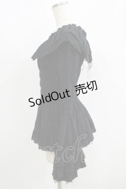 画像2: ATELIER PIERROT / Decay Gauze Blouse  黒 H-25-06-01-030-EL-BL-KB-ZH