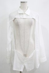 MILKBOY / FRAMEシャツ  オーバーレース×オフホワイト H-25-06-01-031-MB-BL-KB-ZH