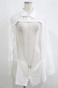 MILKBOY / FRAMEシャツ  オーバーレース×オフホワイト H-25-06-01-031-MB-BL-KB-ZH