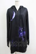 NieR Clothing / プリントZIPパーカー  黒 H-25-06-01-035-PU-TO-KB-ZH