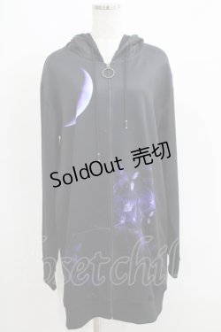 画像1: NieR Clothing / プリントZIPパーカー  黒 H-25-06-01-035-PU-TO-KB-ZH